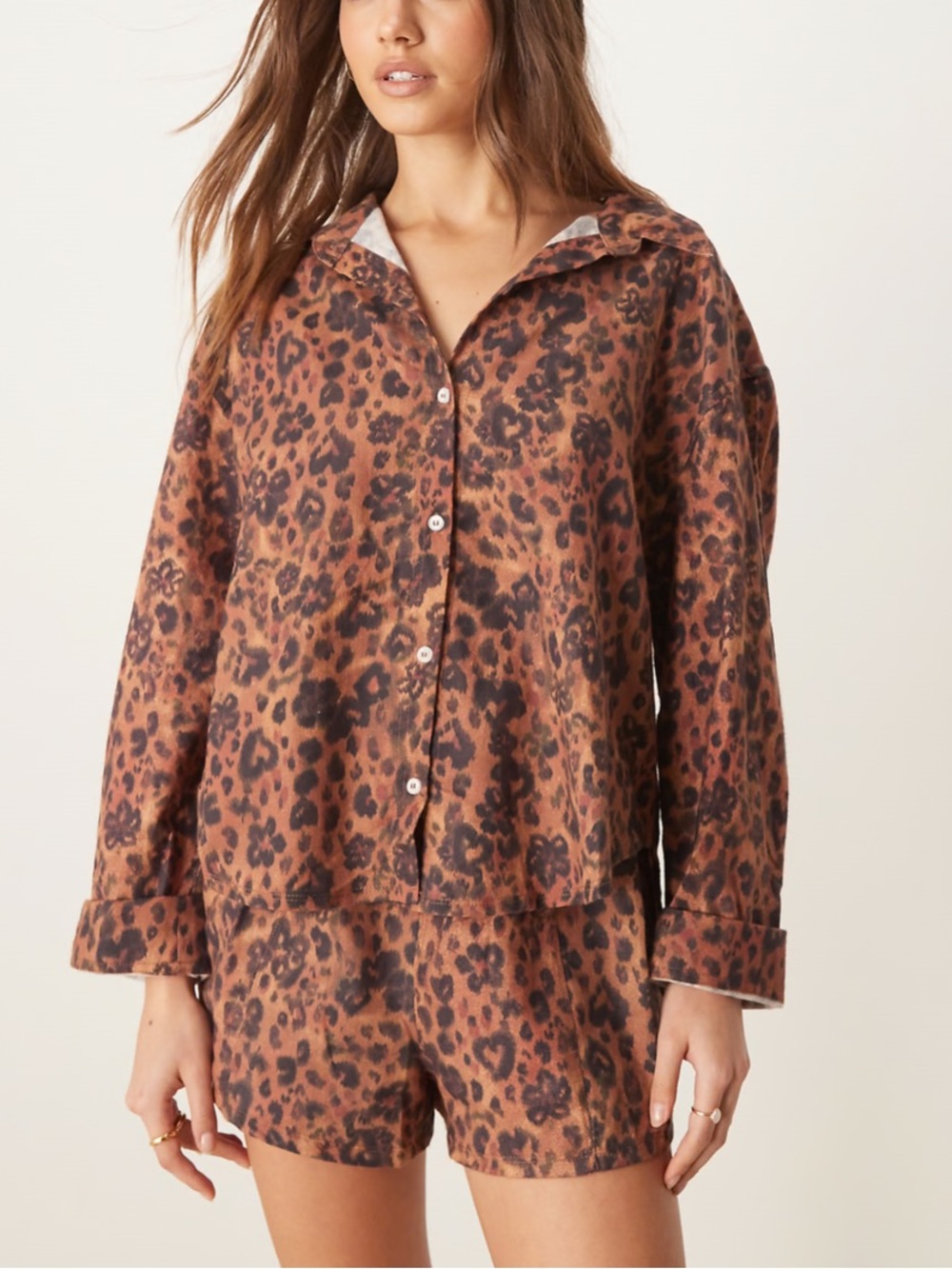 NWT Free People leopard pj set